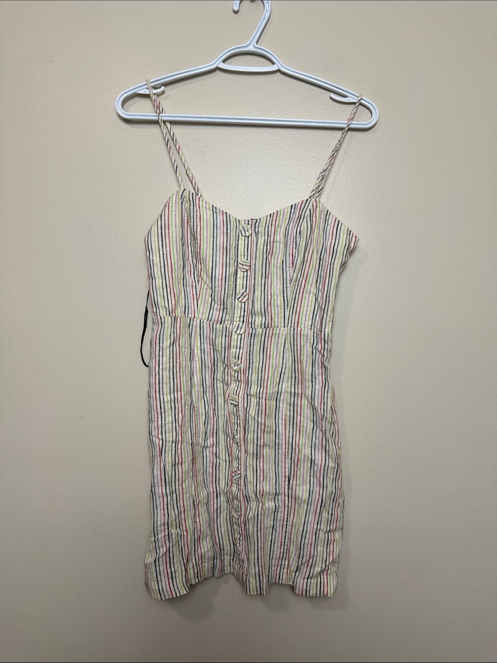 Forever 21 Multicolor Striped Button-Front Mini Dress size M
